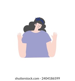 vector set of poses with purple clothes dress