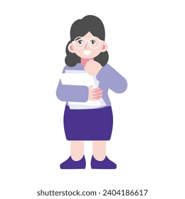 vector set of poses with purple clothes dress
