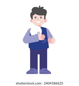 vector set of poses with purple clothes dress