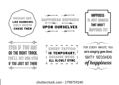 Vector set of positive, funny and humor quotes