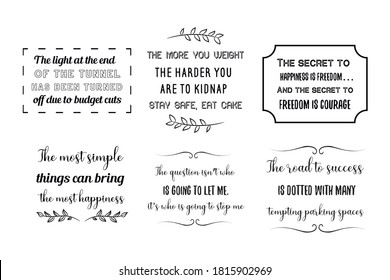 Vector set of positive, funny and humor quotes