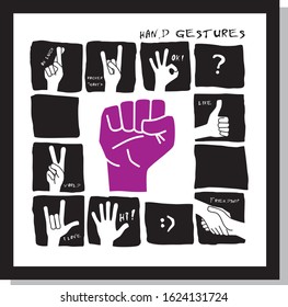 vector set of positive hand gestures