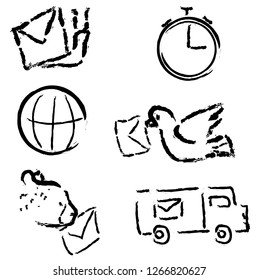 Vector set of post icons slowly and quickly