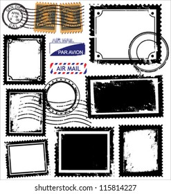 Vector set of postage stamps