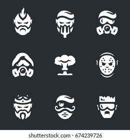 Vector Set of Post-apocalypse Characters Icons.