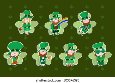 Vector set of postcards for St. Patrick's day