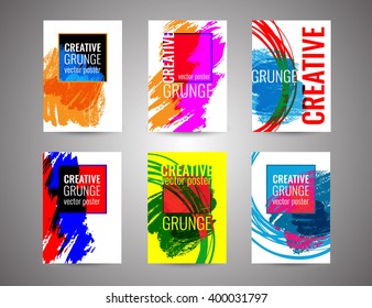 Vector set poster in grunge style EPS10