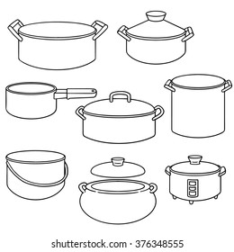 vector set of pot