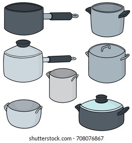 vector set of pot