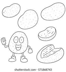 vector set of potato
