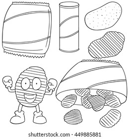 vector set of potato chips