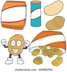 vector set of potato chips