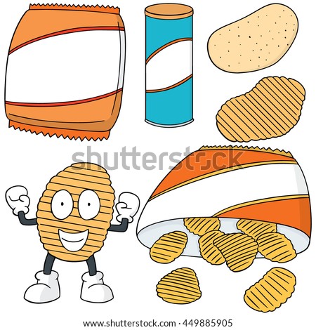 Vector Set Potato Chips Stock Vector (Royalty Free) 449885905