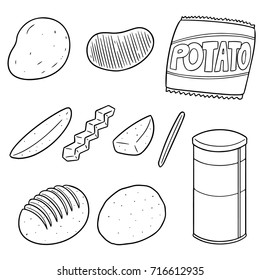 vector set of potato products