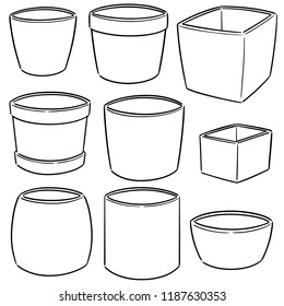 vector set of pots