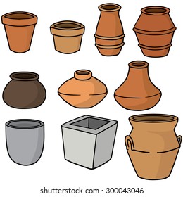 vector set of pots