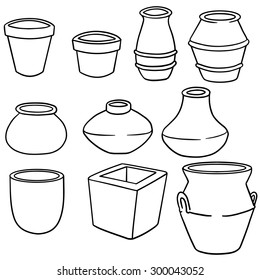 vector set of pots