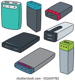 vector set of power bank
