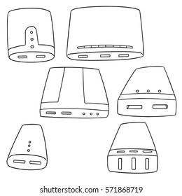 vector set of power bank