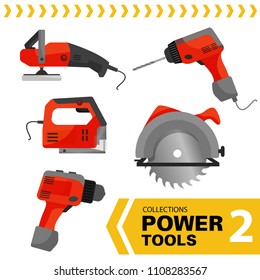 Vector set of power tools
