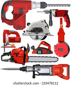 Vector Set Of Power Tools 