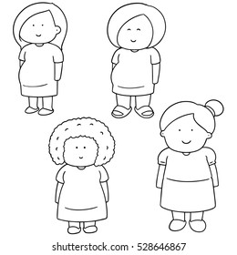 vector set of pregnant woman