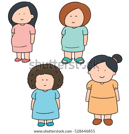 vector set of pregnant woman