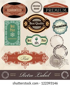 Vector Set Premium Retro Label Stock Vector (Royalty Free) 122393146 ...