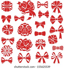 vector set of present bows