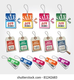 vector set of price tags