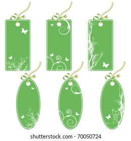 vector set of the price tags in green colors