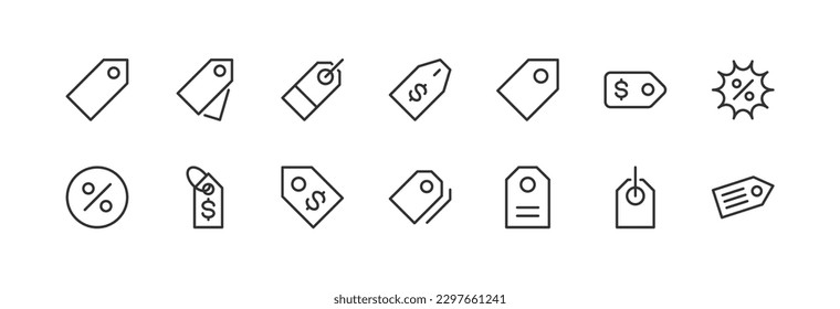 Vector set of price thin line icons. Design of stroke pictograms. Signs of calendar isolated on a white background