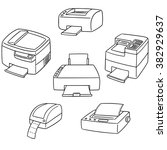vector set of printer