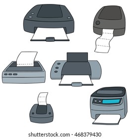 vector set of printer