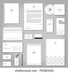 Vector set of printing materials template for branding identity.