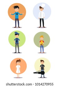 Vector set of profession characters