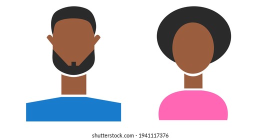 Vector Set of profile icons for men and women: anonymous male and female avatars, userpics. Illustration isolated, easy to edit and ready to use colourful icons.
