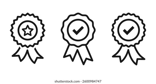 Vector set of profile verified badges. Checkmark icons representing certification, approval, and guaranteed quality.