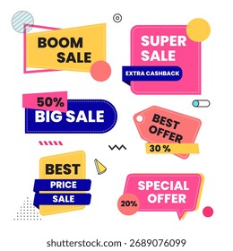 Vector set of promotion sales tag