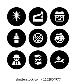 vector set. protection, speech, swimming pool and agent illustration for web and graphic design