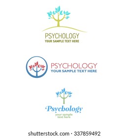 Vector set of psychological signs. Logo element. Symbol Psi.