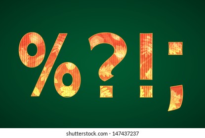 Vector set of punctuation marks with autumn leaves