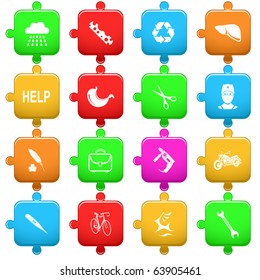 Vector set of puzzle
