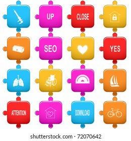 Vector set of puzzle
