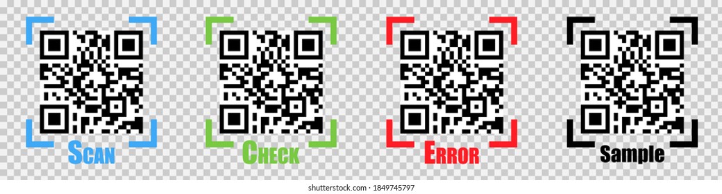 conjunto vectorial de código de respuesta rápida para análisis, comprobación, error y ejemplo