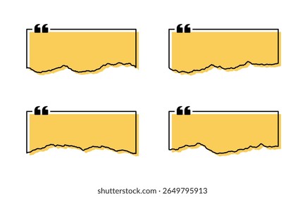 Vector Set van Citaat Leeg Frame Met Gescheurd Papier Stijl Sjabloon Ontwerp