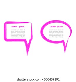 Vector set of quote forms template. Watercolor brush frame. Speech bubbles for text information and print design.