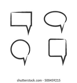 Vector set of quote forms template. Watercolor brush frame. Speech bubbles for text information and print design.