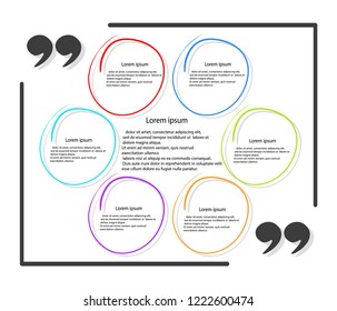 Vector Set of the quote template. Framework for comments, statements. The elements are isolated on a light background.