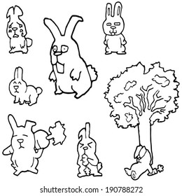 vector set of rabbit